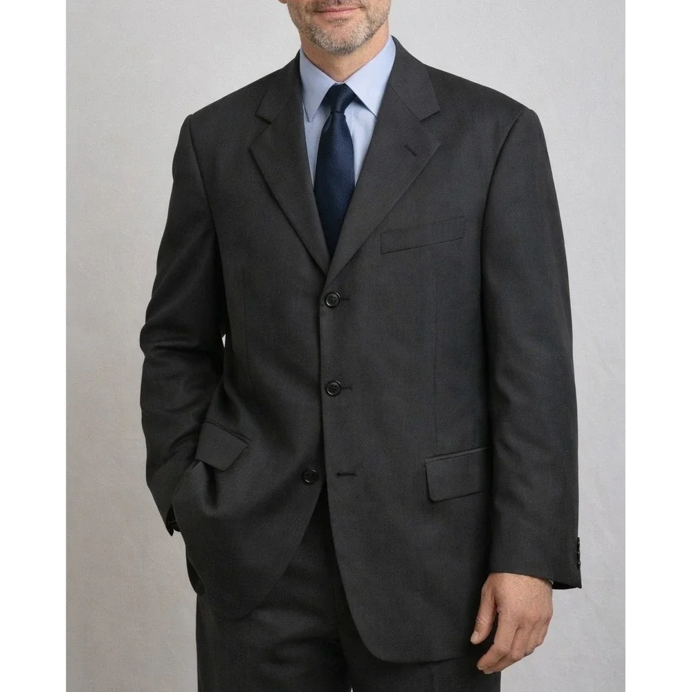 Vito Rufulo Men's‎ Charcoal Gray Wool Blend Suit Jacket Blazer Made in Italy M